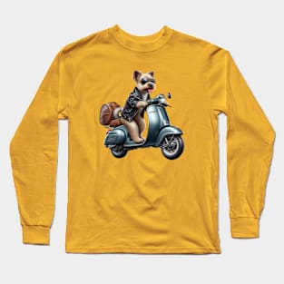 Terrier dog out on the town Long Sleeve T-Shirt